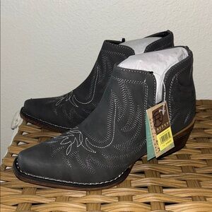 Roper Gray Ankle Booties with Western Style